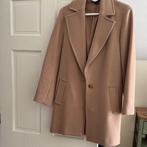 Theory Camel/Tan Wool-Blend Pea Coat